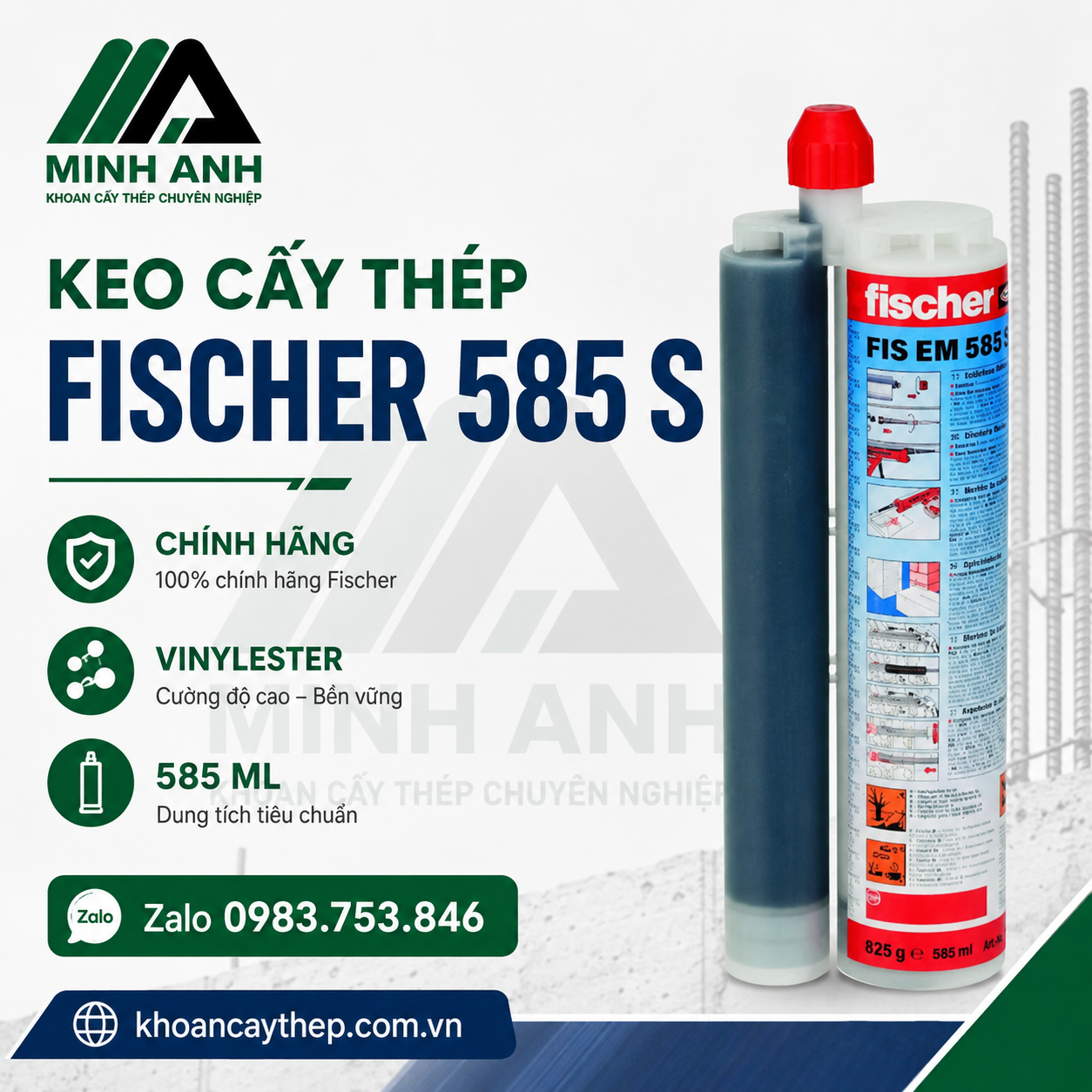 Keo cấy thép Fischer 585 S