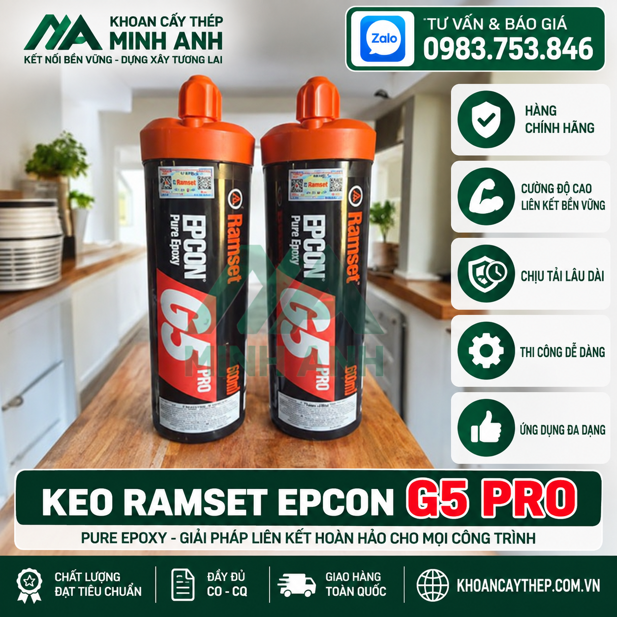 Keo Ramset Epcon G5 Pro (Báo giá keo Ramset Hilti Fischer HM500)
