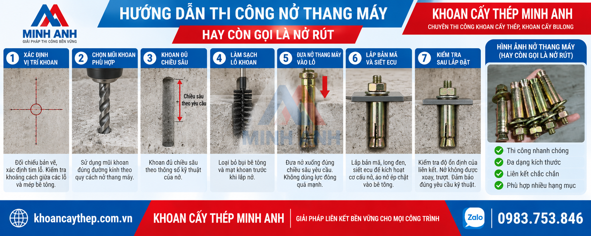 Hướng dẫn thi công nở thang máy đúng kỹ thuật