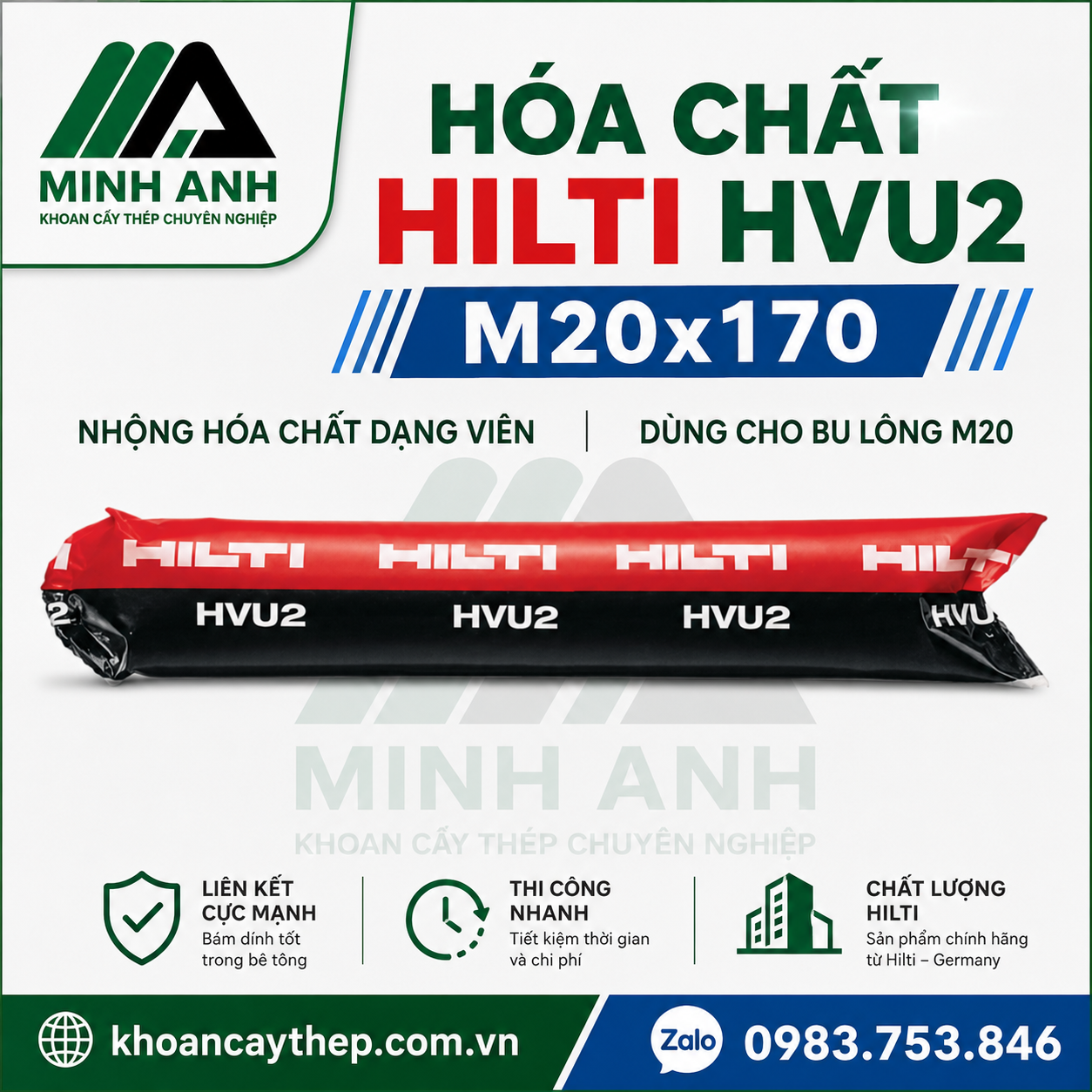 Hóa Chất Hilti HVU2 M20x170