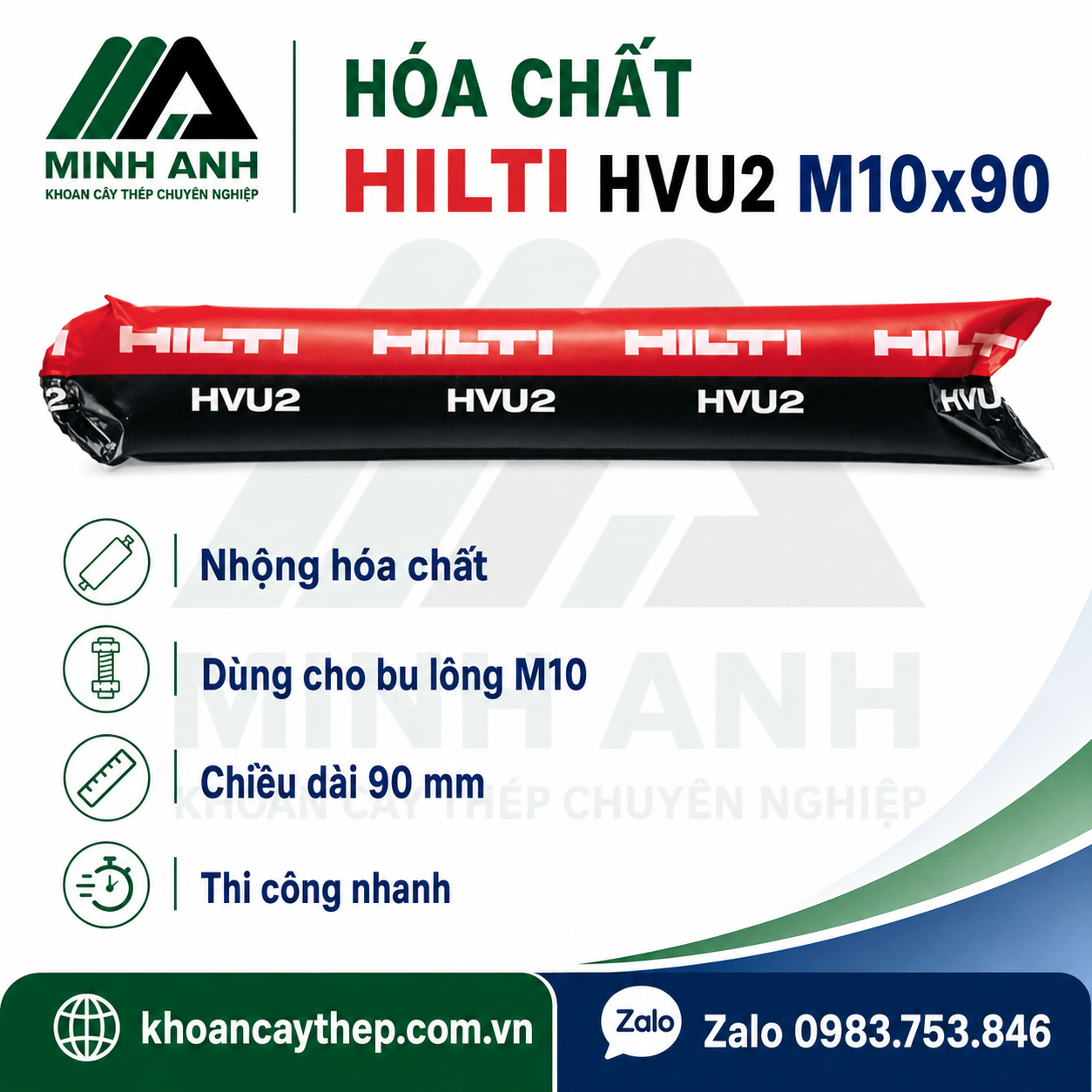 Hóa chất Hilti HVU2 M10x90