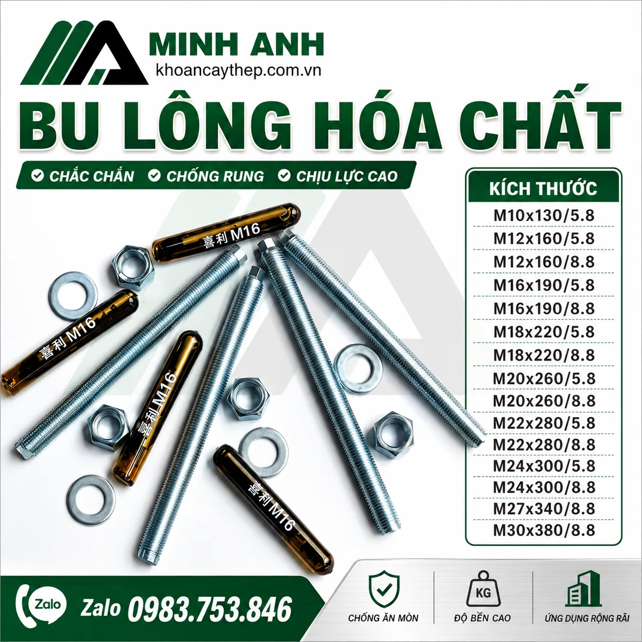 Bu lông hoá chất