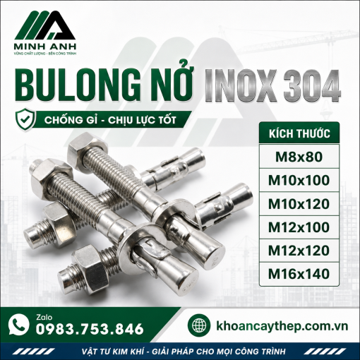 Bulong nở inox 304