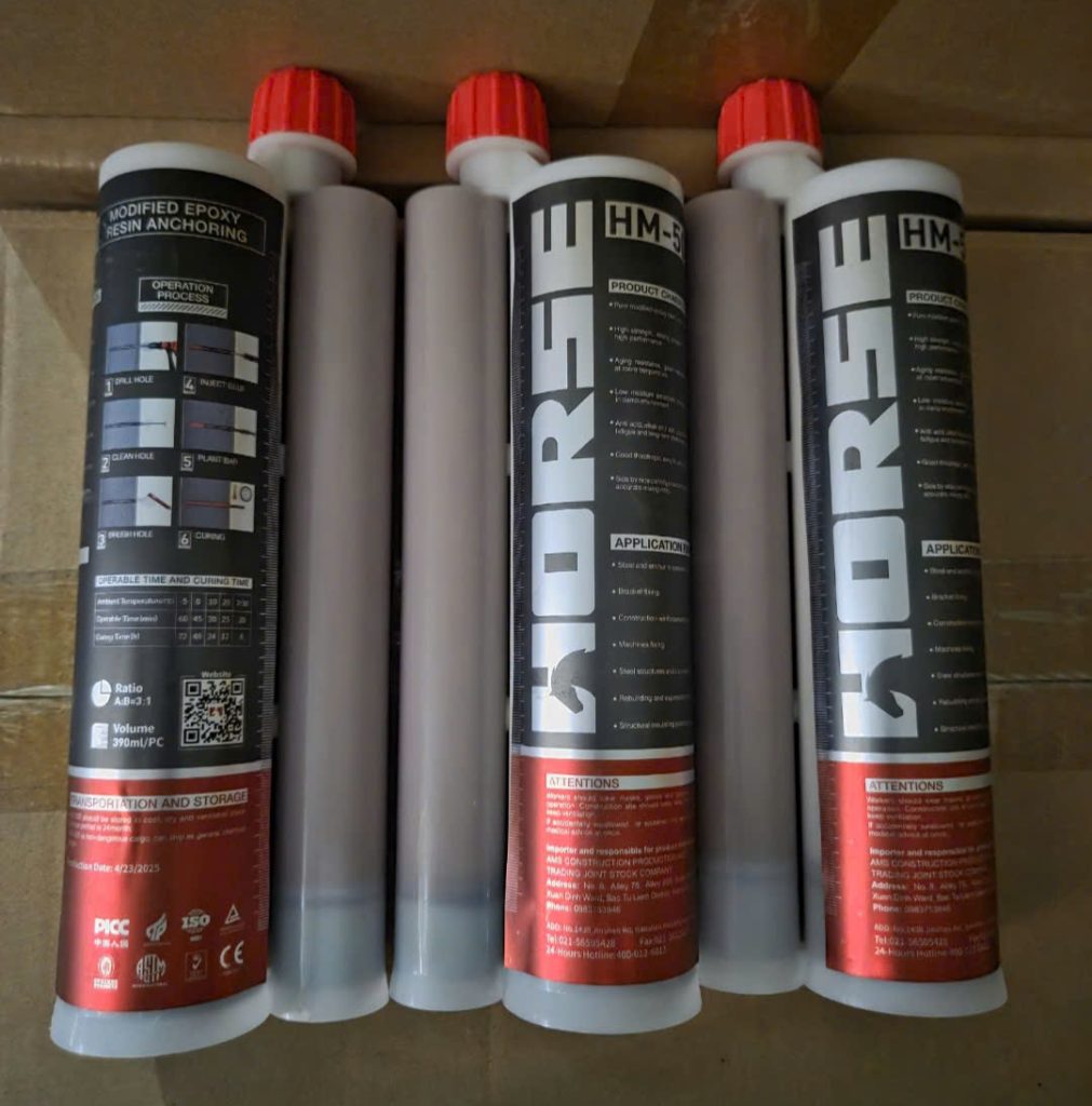 Keo cấy thép HM500 - Hoá chất cấy thép, cấy bulong