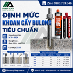Định mức khoan cấy bulong tiêu chuẩn