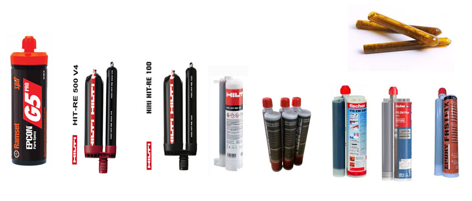 Các loại keo hoá chất cấy bulong- cấy thép