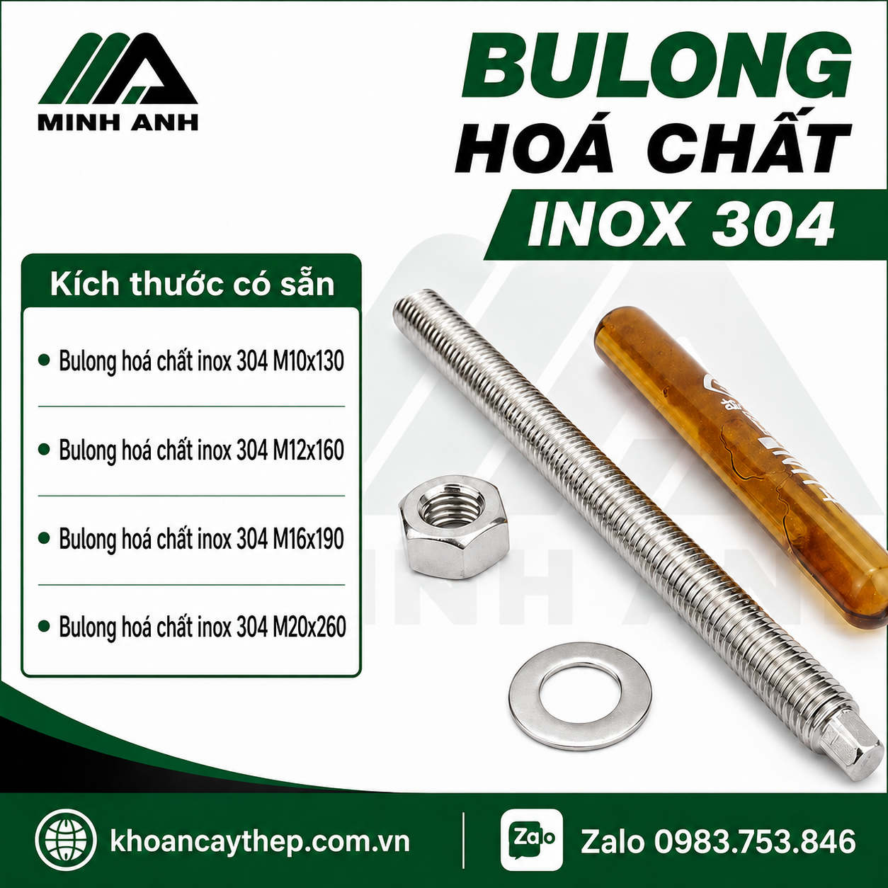Bulong hoá chất inox 304