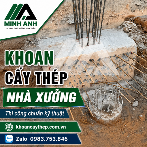 Khoan cấy thép nhà xưởng