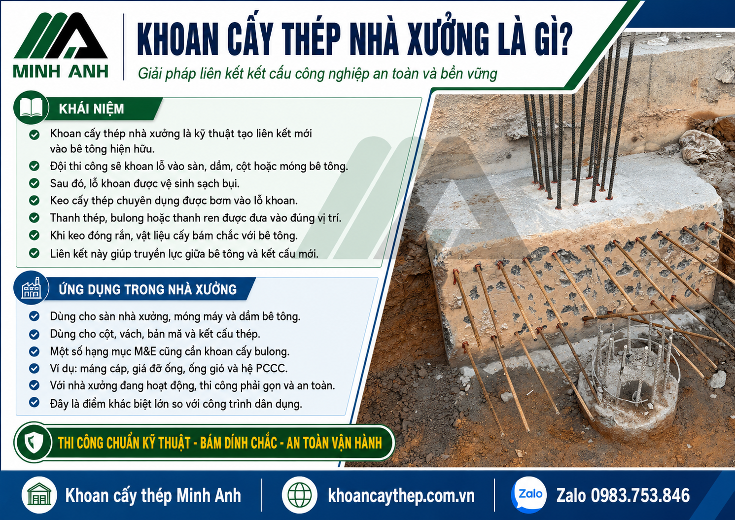 Khoan cấy thép nhà xưởng là gì?