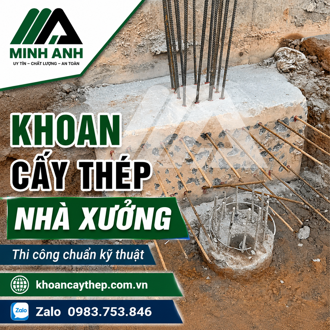 Khoan cấy thép nhà xưởng