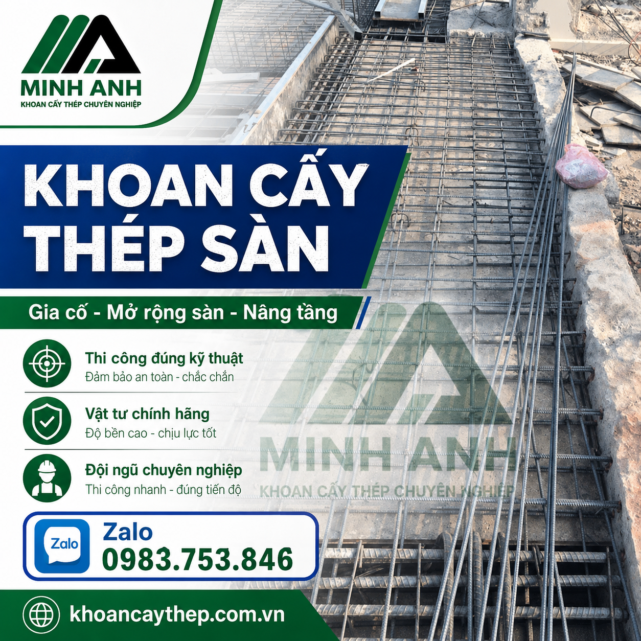 Khoan cấy thép sàn