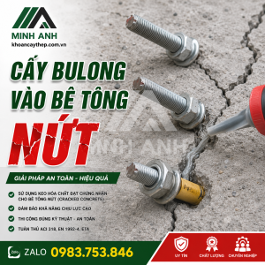 Cấy bulong vào bê tông nứt