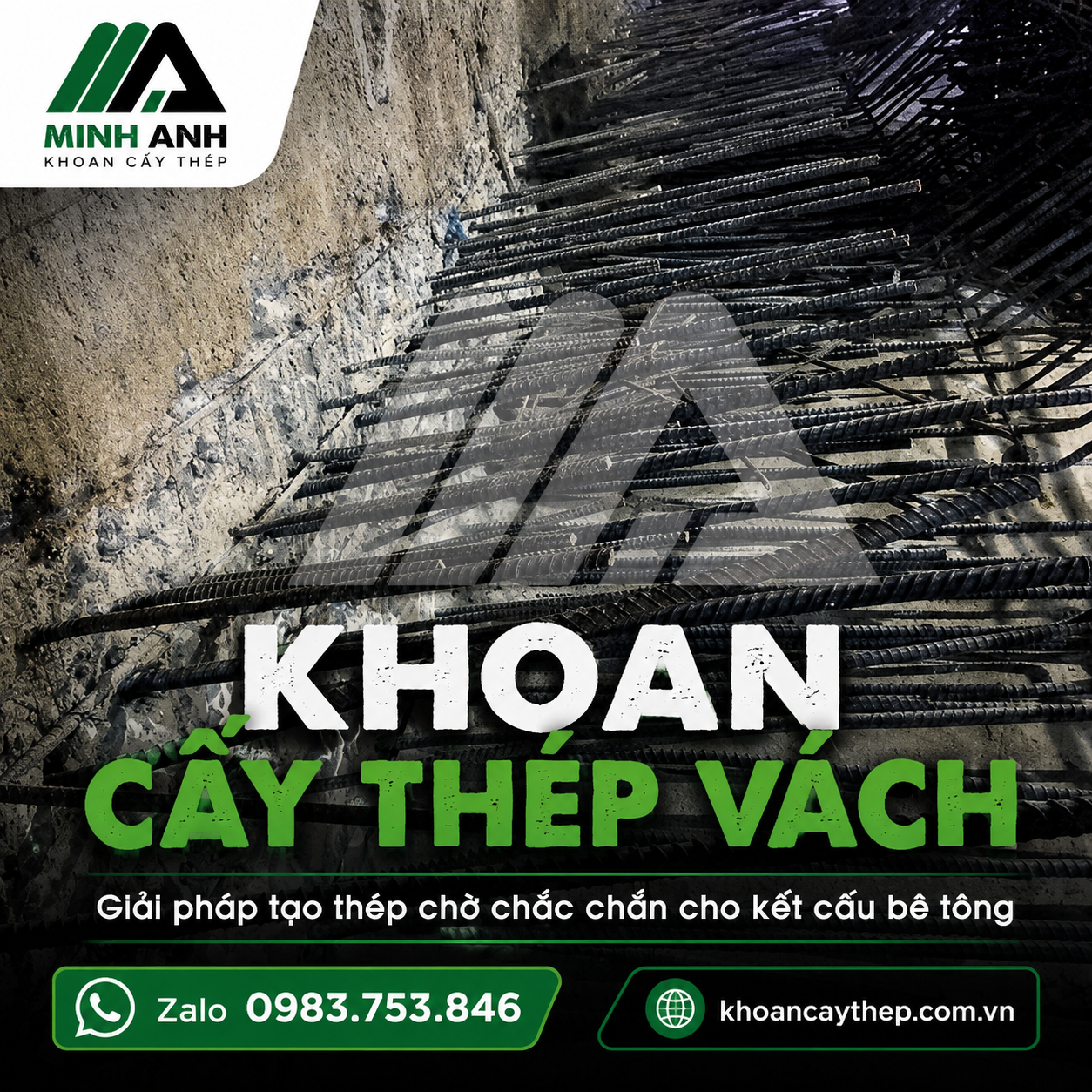 Khoan cấy thép vách