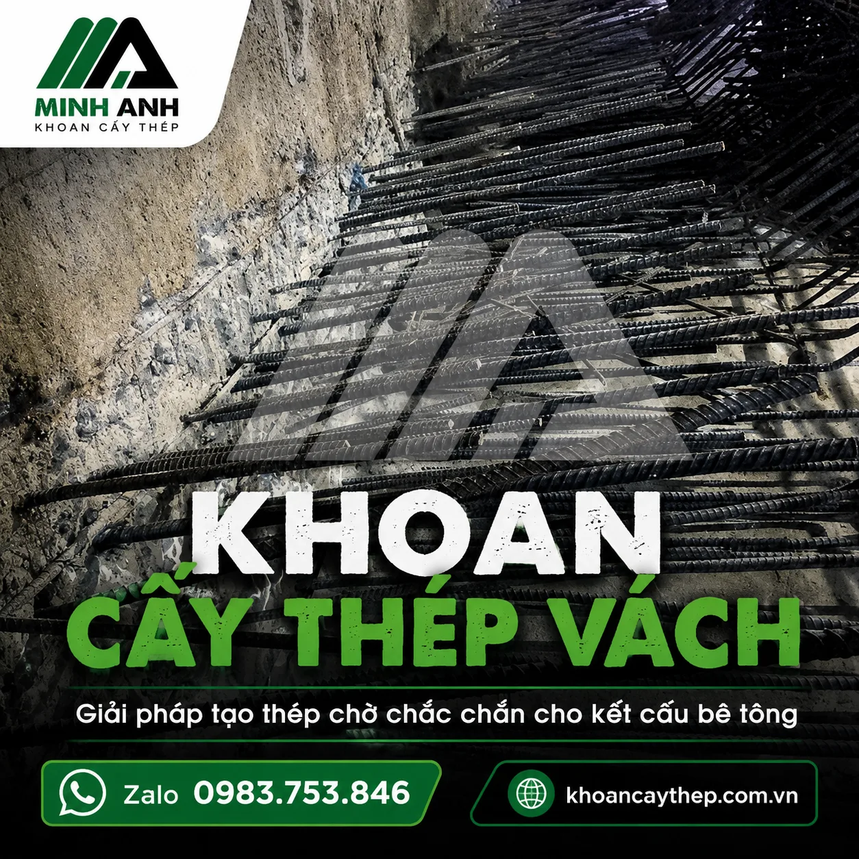 Khoan cấy thép vách