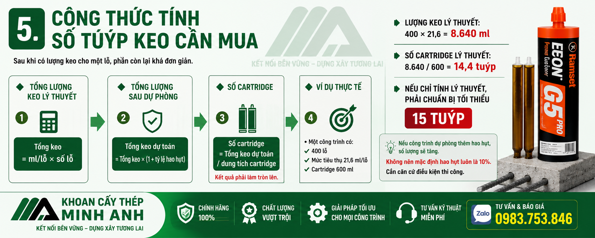 Công thức tính keo