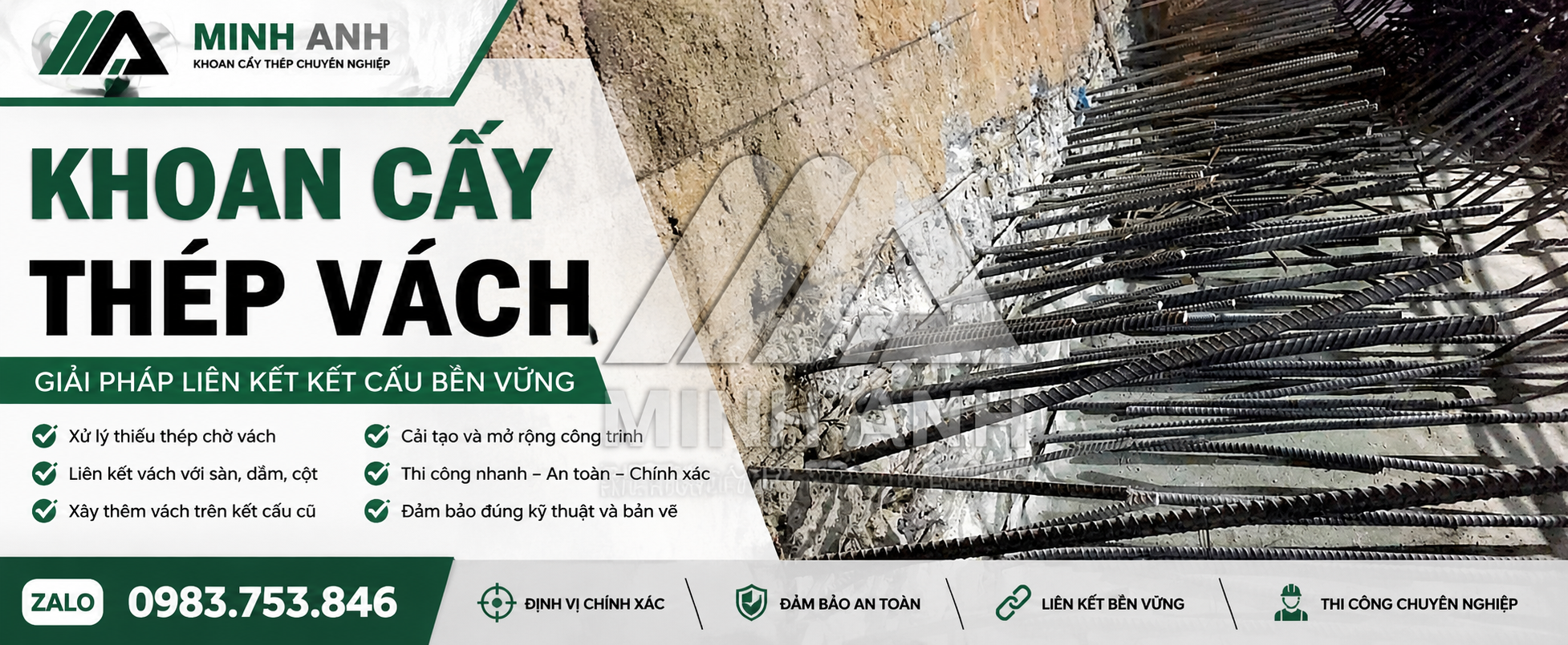 Khi nào cần khoan cấy thép vách?