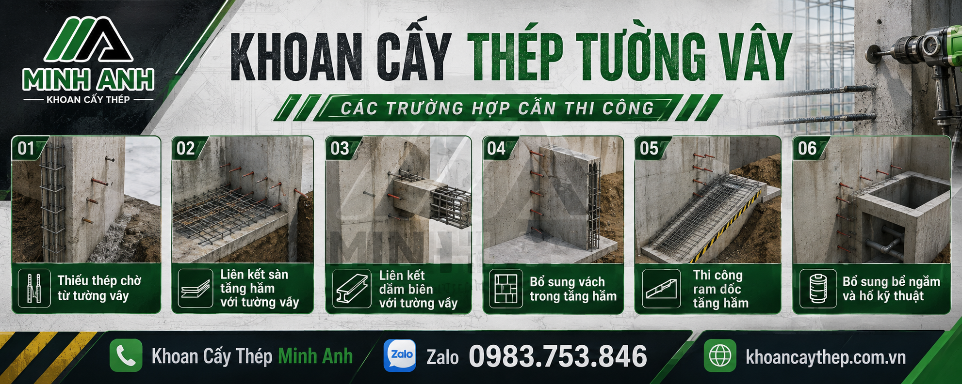 Khi nào cần khoan cấy thép tường vây?